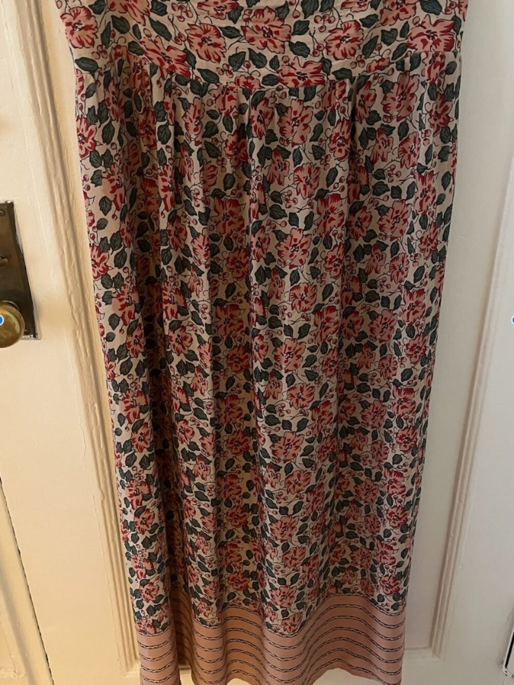 The Great Opera Pink Floral Silk Maxi Skirt